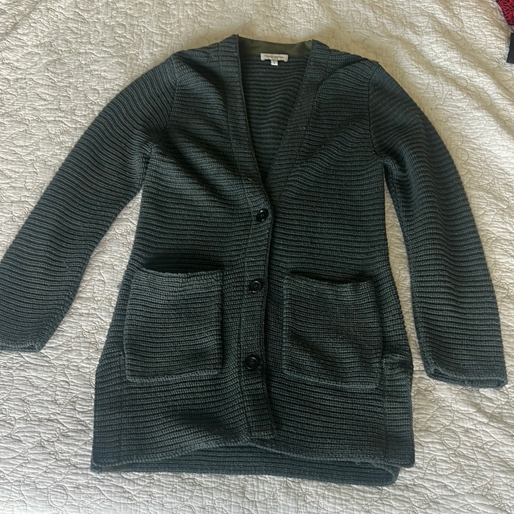 Public School Gray Cardigan Sweater Textured Knit
